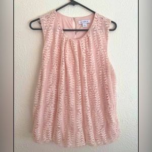 Pink lace tank top by Liz Claiborne, size L.